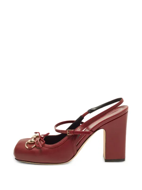 Gucci Pre-Owned Horsebit bow-detail pumps Red 1386092