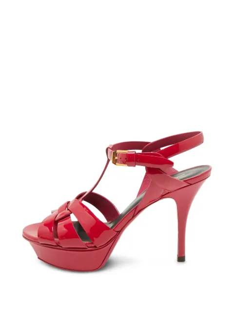Saint Laurent Pre-Owned Tribute platform sandals Red 1390922