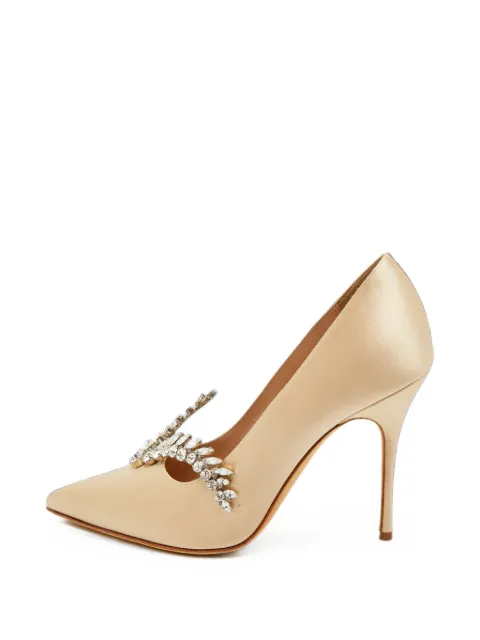 Manolo Blahnik Nadira crystal-embellished pumps Neutrals 1384002