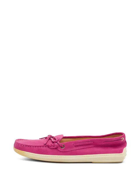 Tod's Vintage bow-detail suede loafers Pink 1370093