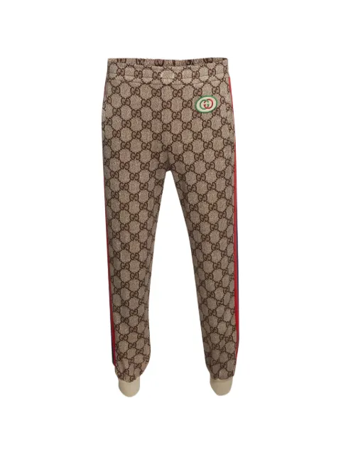 Gucci Pre-Owned monogram-print Web stripe track pants Neutrals 1369114