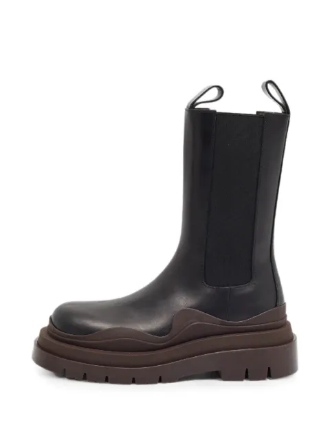 Bottega Veneta Pre-Owned Tire lug-sole Chelsea boots Black 1402966
