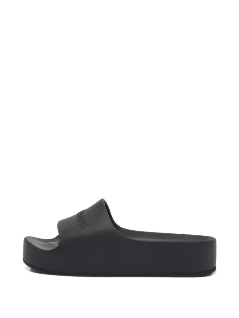 Balenciaga Pre-Owned logo chunky pool slides Black 1393789