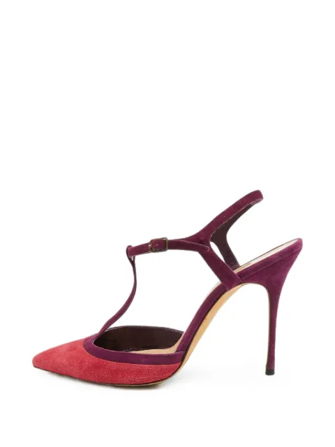 Manolo Blahnik pointed-toe t-strap sandals Purple 1388261