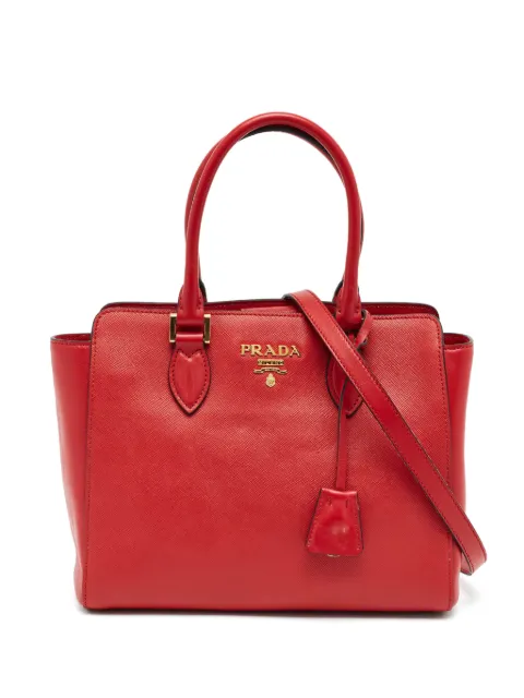 Prada Pre-Owned leather tote bag Red 1397993