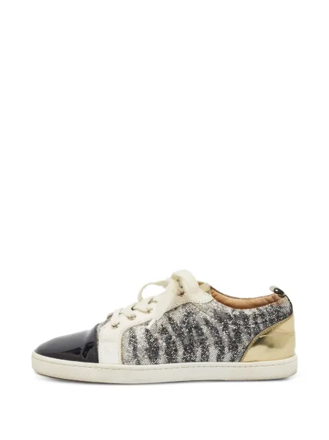 Christian Louboutin Pre-Owned Gondoliere glitter low-top sneakers White 1388331
