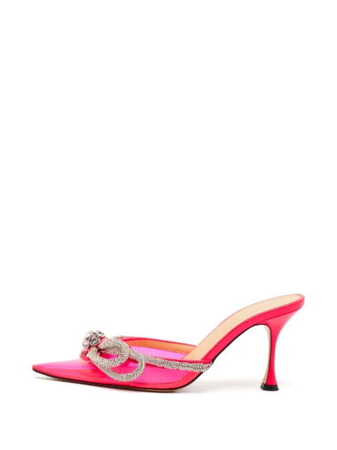 MACH & MACH Double Bow crystal-embellished mules Pink 1400257