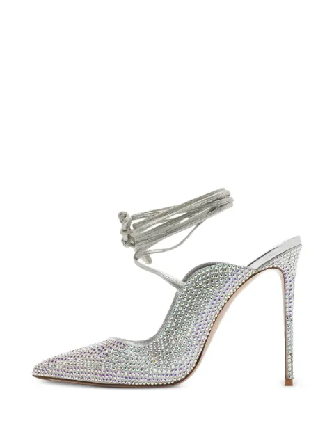 Le Silla Ivy crystal-embellished ankle-wrap pumps Silver 1392029