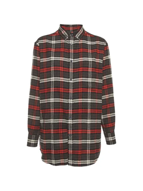 Balenciaga Pre-Owned 2017 plaid oversized shirt Grey 1386420