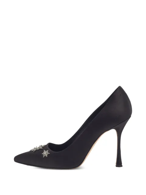 Manolo Blahnik Chilanghi star-embellished pumps Black 1394485