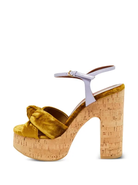 Saint Laurent Pre-Owned Bianca knotted platform sandals Yellow 1388523
