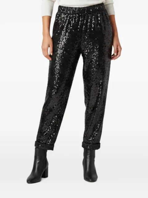 Balmain Pre-Owned sequin zip-up trousers Black 1384997