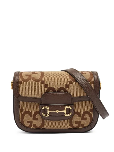 Gucci Pre-Owned Horsebit 1955 Jumbo GG shoulder bag Brown 1380770