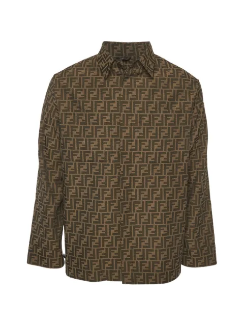 Fendi Pre-Owned Zucca jacquard shirt jacket Brown 1386393