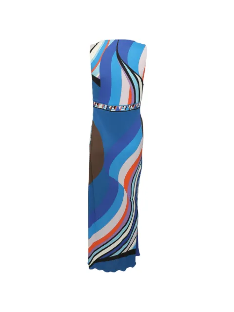 PUCCI Pre-Owned midi geometric-print sleeveless dress Blue 1365773