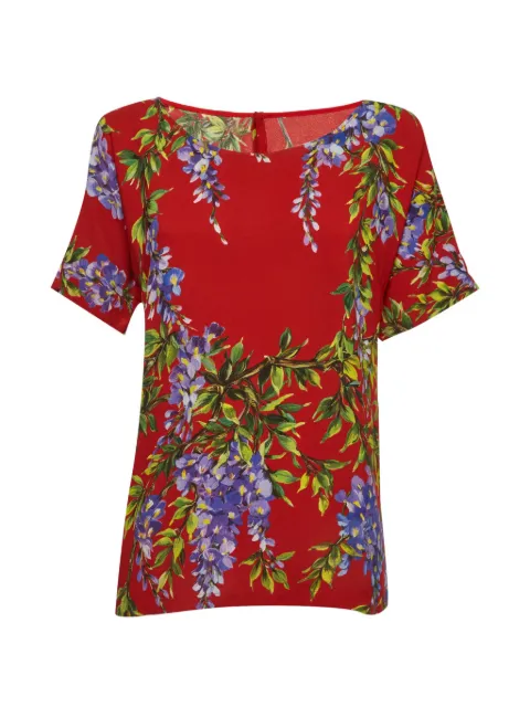 Dolce & Gabbana Pre-Owned Wisteria floral-print top Red 1377810