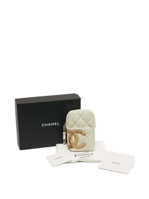 CHANEL Pre-Owned 2005-2006 Cambon Ligne quilted coin purse White 1274381