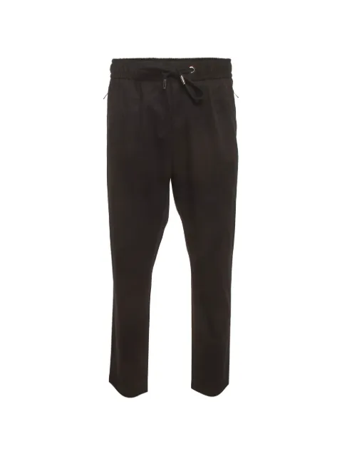 Dolce & Gabbana Pre-Owned logo-plaque drawstring trousers Black 1401598