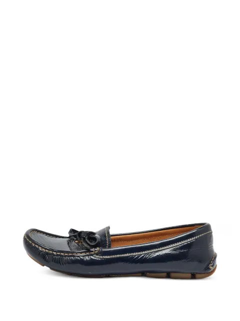 Prada Pre-Owned tie-detail driver shoes Blue 1399696