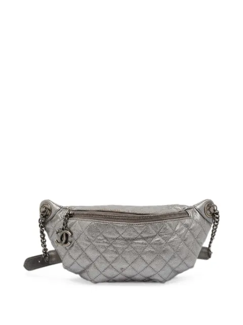 CHANEL Pre-Owned 2014 Banane quilted belt bag Silver 1399031