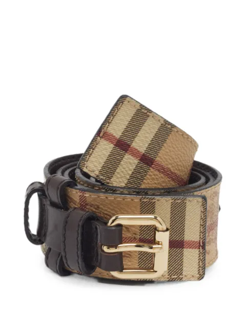 Burberry Pre-Owned Haymarket Check buckle belt Neutrals 1395111