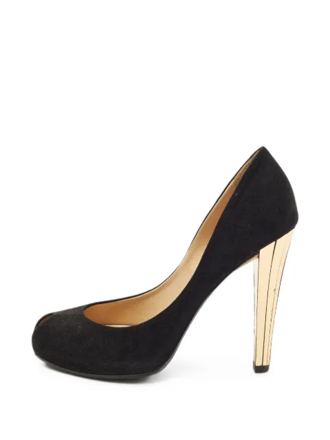 Gucci Pre-Owned peep-toe suede pumps Black 1382359