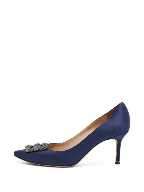 Manolo Blahnik Hangisi crystal buckle pumps Blue 1403029