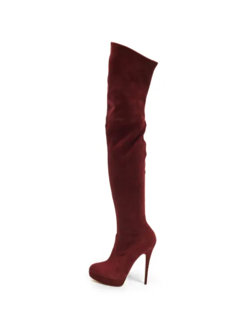 Casadei Vintage suede over-the-knee boots Red 1398534