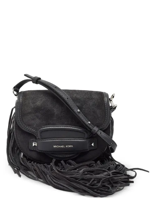 Michael Kors Vintage fringed-ends leather mini crossbody bag Black 1398880