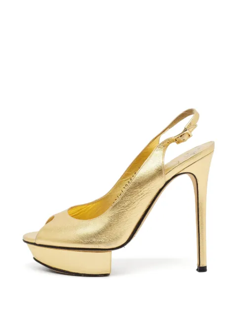 Gina peep-toe slingback pumps Gold 1397002
