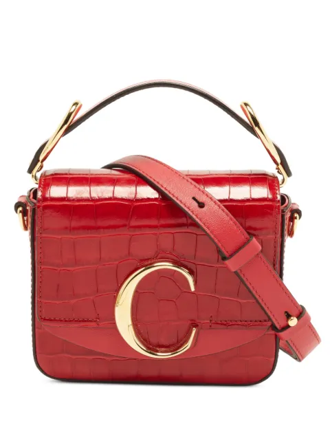 Chloé Pre-Owned mini croc-embossed bag Red 1390935