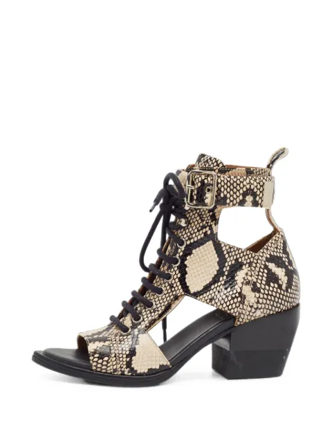 Chloé Pre-Owned Rylee python-effect ankle boots Neutrals 1401654