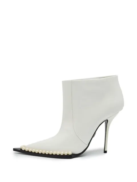 Dolce & Gabbana Pre-Owned Cardinale faux-pearl ankle boots White 1387622