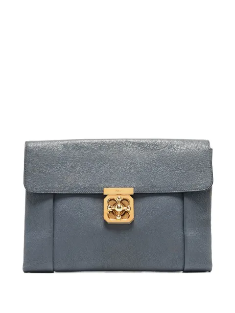 Chloé Pre-Owned Elsie turn-lock clutch bag Grey 909446