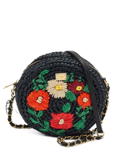 Dolce & Gabbana Pre-Owned Miss Glam floral-embroidered shoulder bag Black 1403470