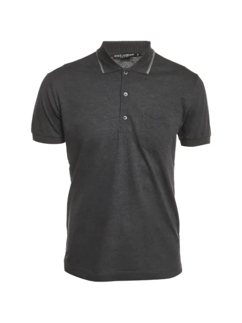 Dolce & Gabbana Pre-Owned pique-knit polo shirt Grey 1386388