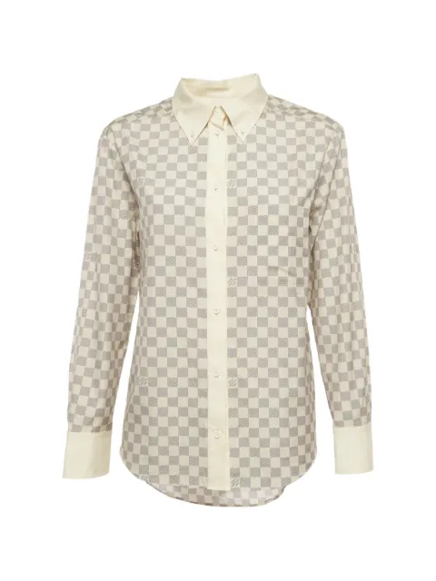 Louis Vuitton Pre-Owned Damier Azur check shirt Neutrals 1386132