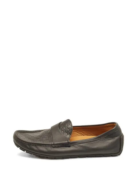 Gucci Pre-Owned Microguccissima driver loafers Black 1401263