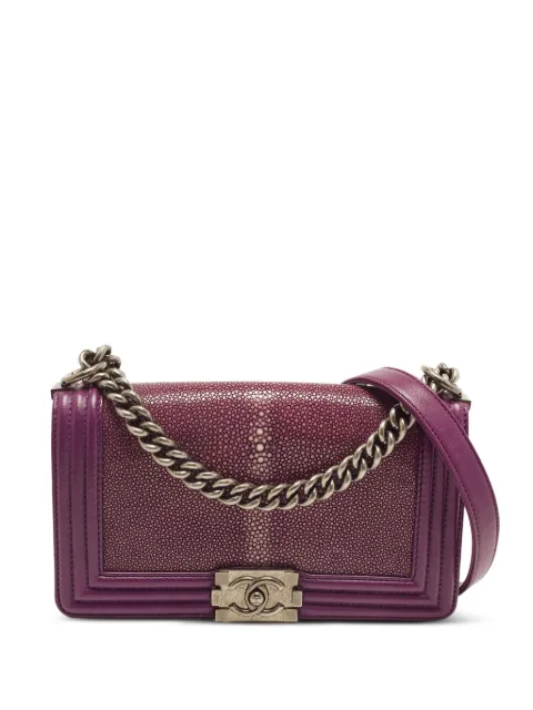 CHANEL Pre-Owned 2012 Boy Chanel shoulder bag Purple 1400288