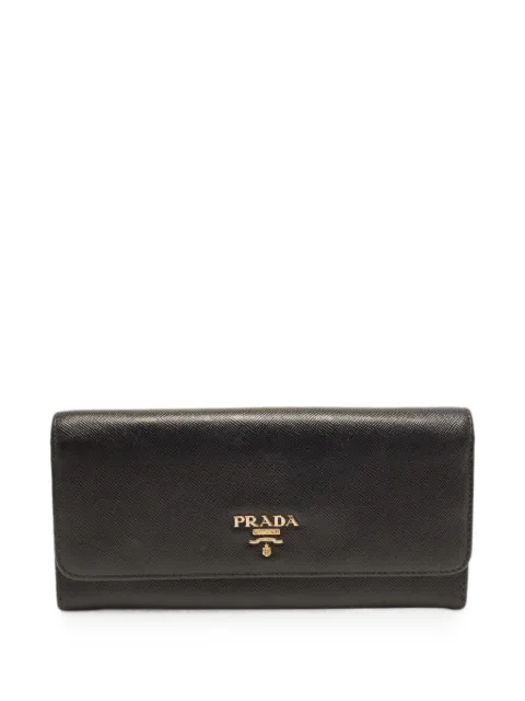 Prada Pre-Owned Lux logo-lettering wallet Black 1394769