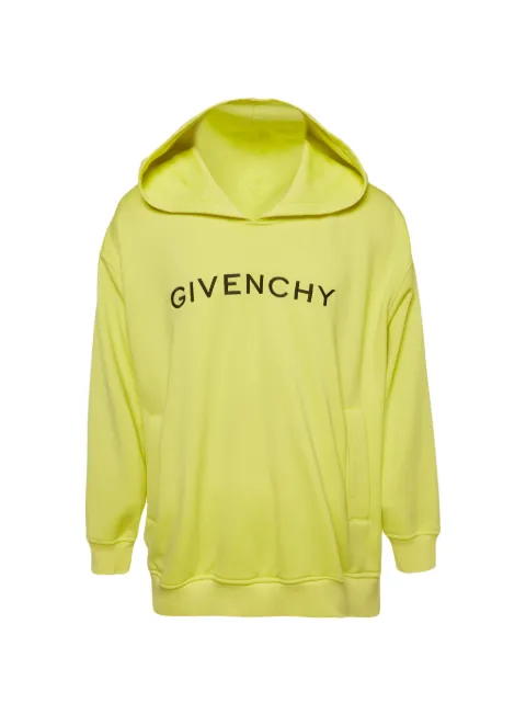 Givenchy Pre-Owned logo-print oversized hoodie Yellow 1384226
