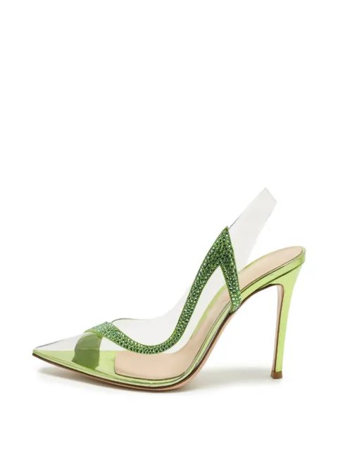 Gianvito Rossi Hortensia crystal slingback pumps Green 1382087