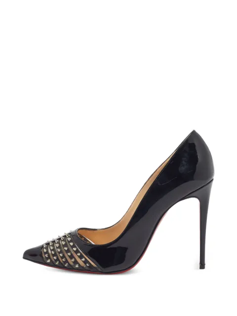 Christian Louboutin Pre-Owned Bareta studded mesh pumps Black 1399529
