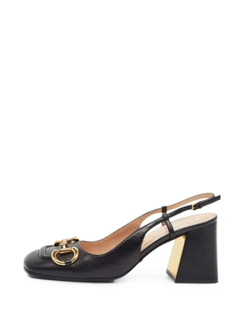 Gucci Pre-Owned Horsebit slingback pumps Black 1384230