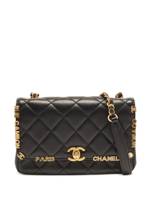 CHANEL Pre-Owned mini Paris Monaco quilted flap shoulder bag Black 1392482