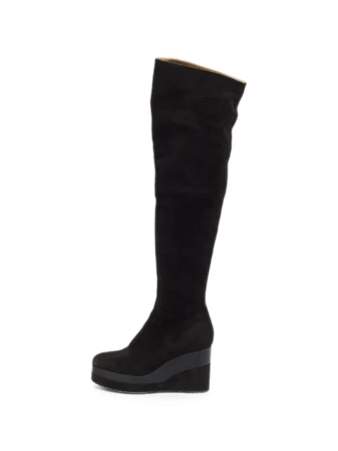 Hermès Pre-Owned platform wedge knee-high boots Black 1383550
