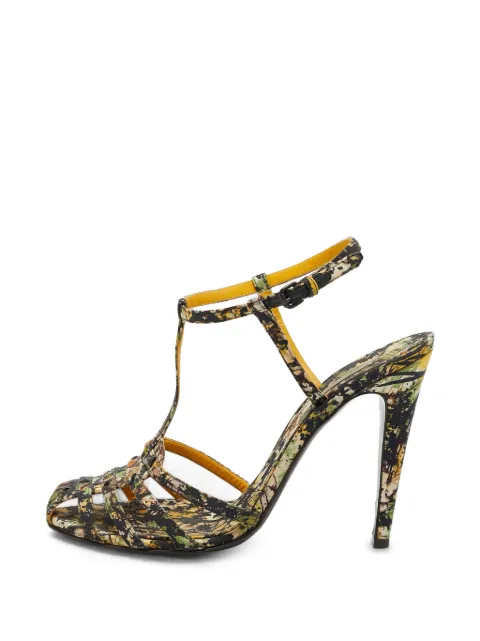 Bottega Veneta Pre-Owned caged T-strap sandals Green 1388854