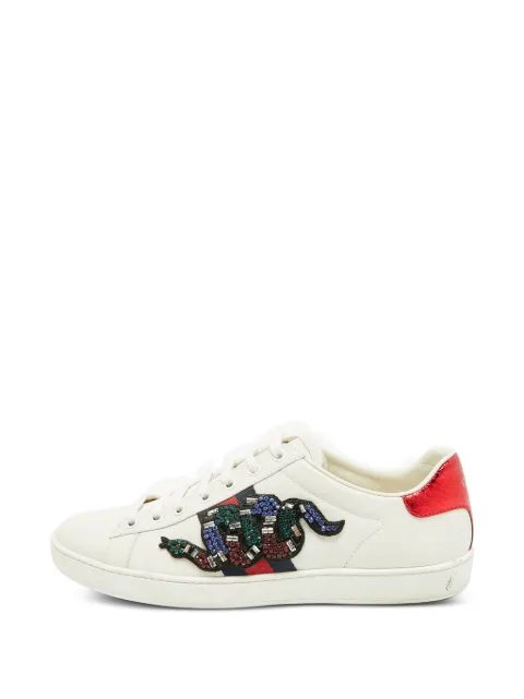 Gucci Pre-Owned Web Accent crystal-embellished sneakers White 1390467