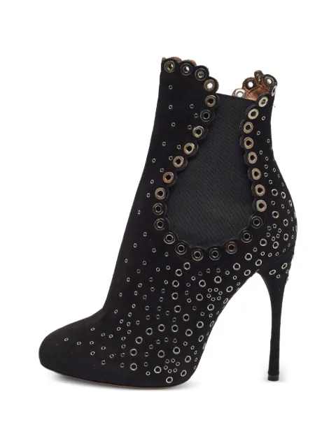 Alaïa Pre-Owned Gomet laser-cut ankle boots Black 1387600