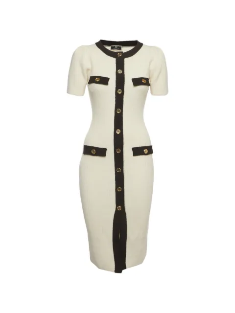 Elisabetta Franchi knit button-front midi dress Neutrals 1401462